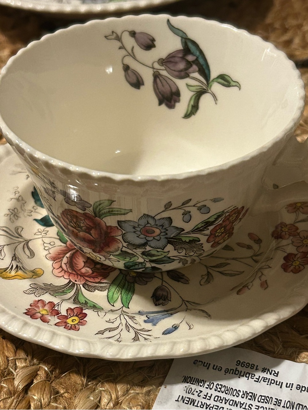 1940 antique SPODE. Cottage-gore cup and saucer. 4 avail 4 full sets available.